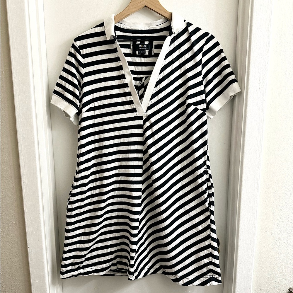 Maeve by Anthropologie Striped Polo Mini Dress with Pockets size Medium